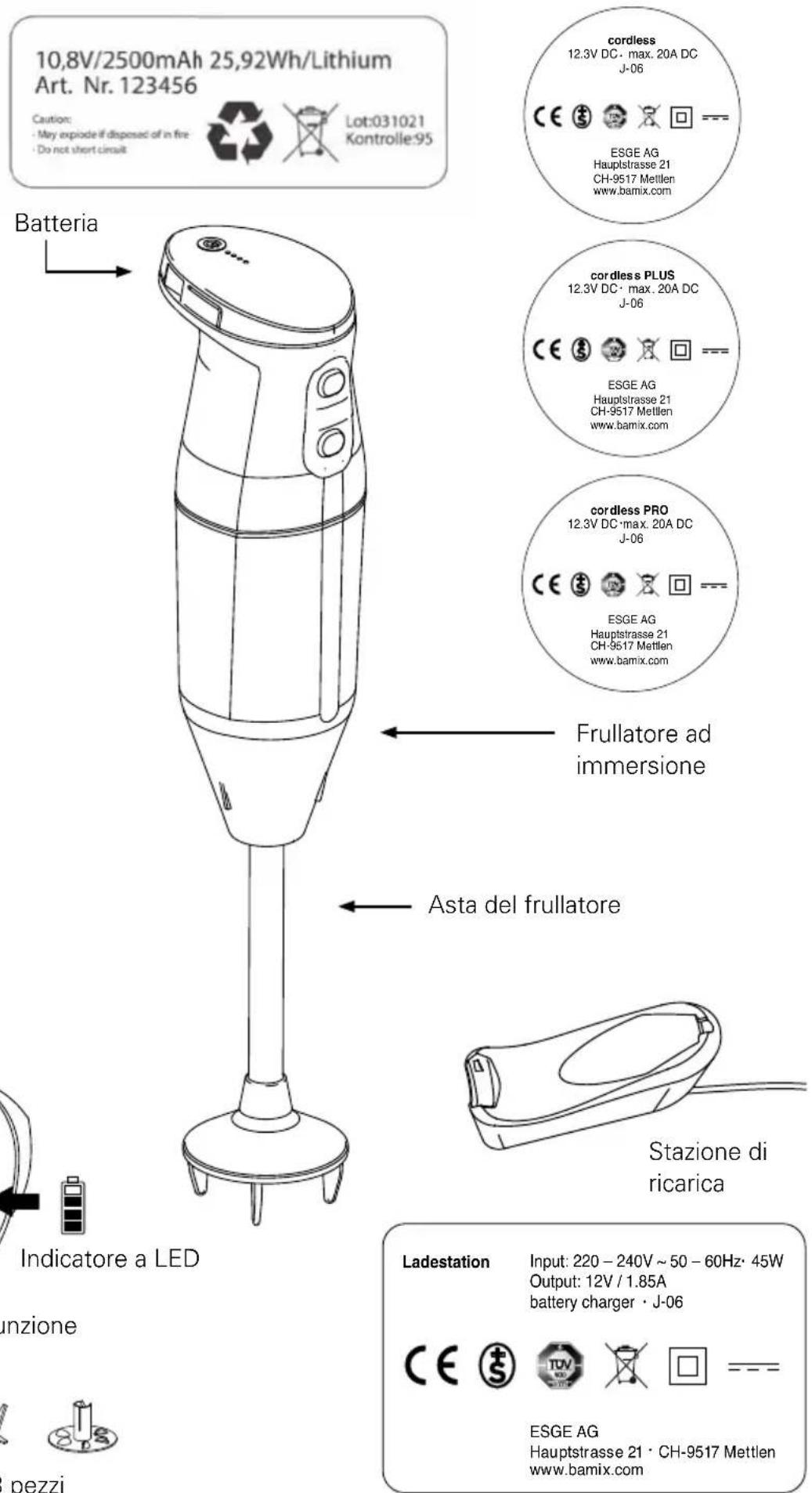 BAMIX Cordless Plus - Contenuto della confezione - 1
