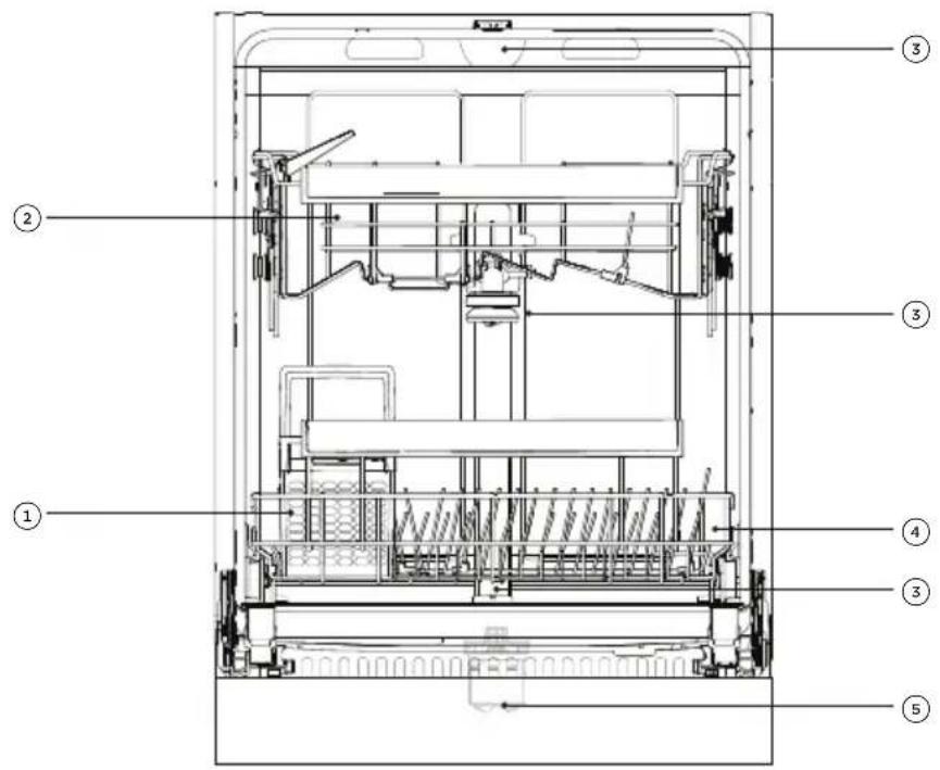 Technical diagram of a mechanical device with numbered components for identification