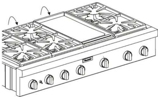 THERMADOR PALPKITDGW - Colocación de las etiquetas de conversión para Pro Rangetop - 1