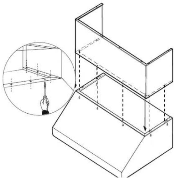 THERMADOR DCT4816W - Instalación de la extensión de cubierta de ducto - 2