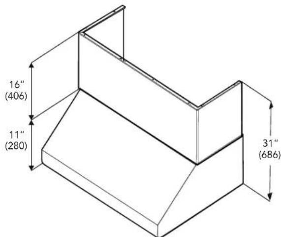 THERMADOR DCT4816W - Instalación de la extensión de cubierta de ducto - 1