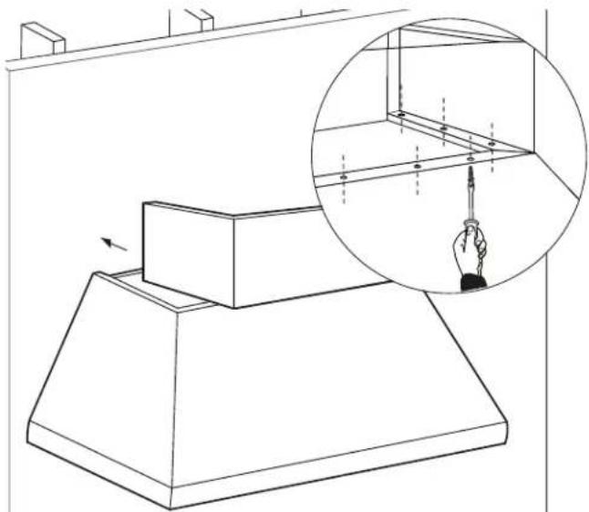 THERMADOR CHMHP36XTW - Fijación de la extensión de la cubierta del ducto de 6" de la campana de pared de la chimenea de la serie Thermador Professional - 1