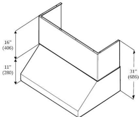 THERMADOR DCT3616W - Instalación de la extensión de cubierta de ducto - 1