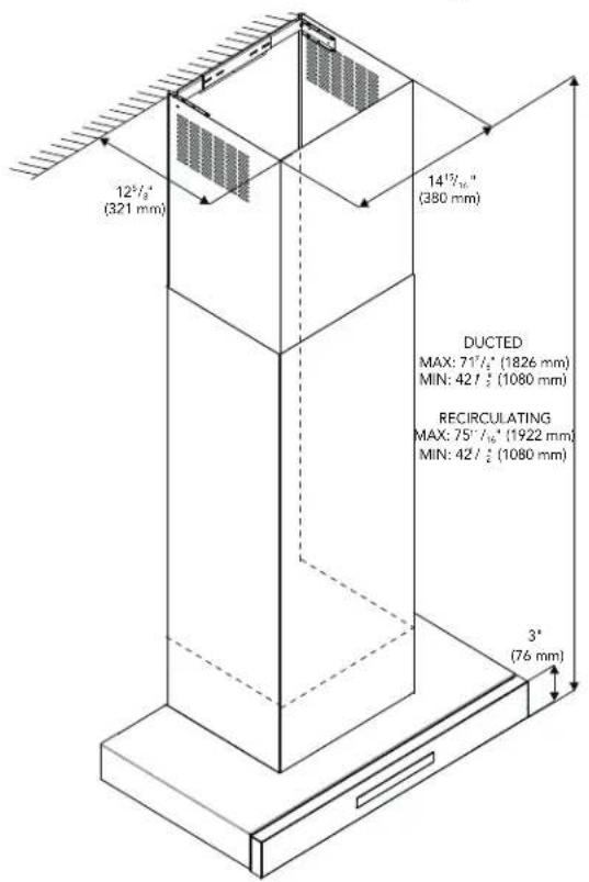 THERMADOR CHXTHDDW - Securing the telescoping duct cover extension bracket - 1