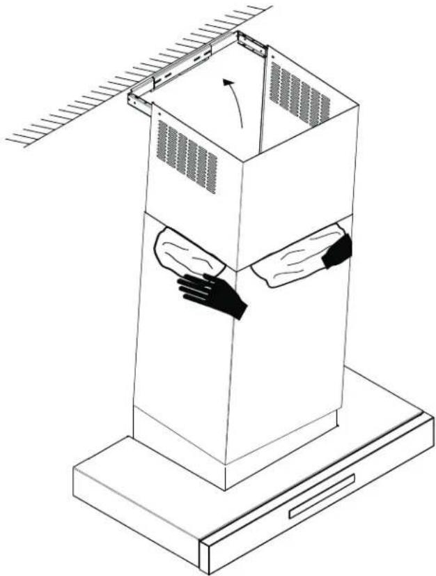 THERMADOR CHXTHDDW - Securing the telescoping duct cover extension bracket - 3