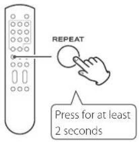 Esoteric P02X - When stopped or during playback, press the REPEAT button for at least two seconds. - 1