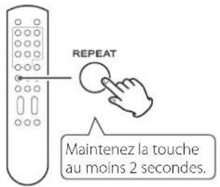 Esoteric K03Xs - À l'arrêt ou en lecture, maintenez la touche REPEAT pressée au moins 2 secondes. - 1