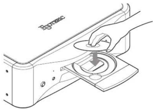 Esoteric Grandioso K1X - Place a disc centered on the tray with the labeled side up. - 1