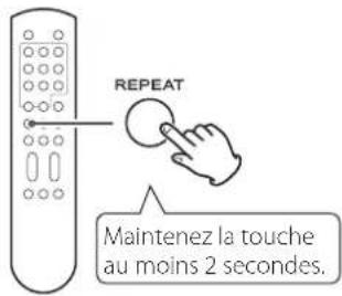 Esoteric K01Xs - A l'arrêt ou en lecture, maintenez la touche REPEAT pressée au moins 2 secondes. - 1