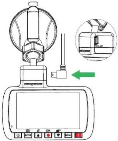 NEXT BASE InCar Cam 212G Deluxe - Connecter le câble d'alimentation de voiture - 1
