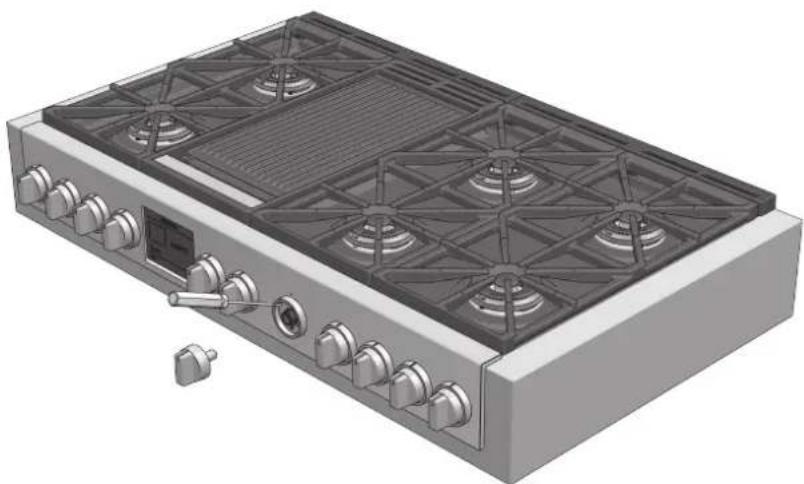 Fulgor Milano FSRC 4807 2P MK 2F X - Afstelling voor brander met één of twee ringen: - 2