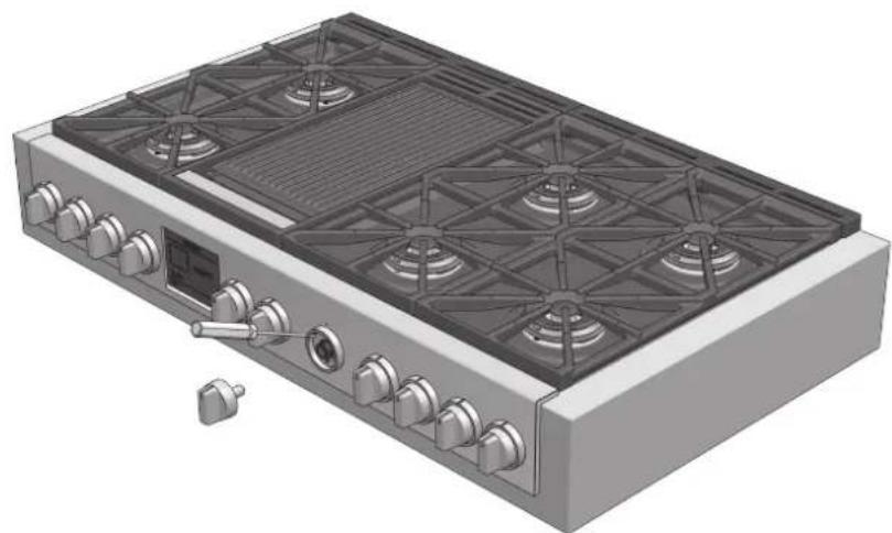 Fulgor Milano FSRC 4807 2P MK 2F X - Einstellung für Brenner mit einem oder zwei Flammenringen: - 2