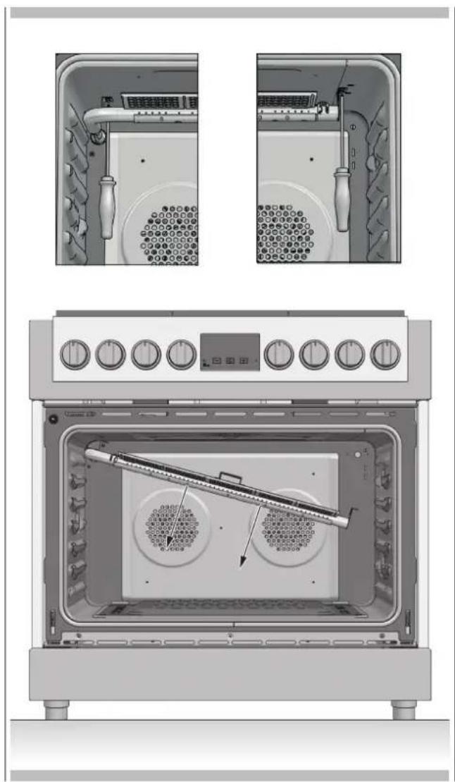 Fulgor Milano FSRC 3606 GG ED 2F X - Sostituzione degli ugelli del (bruciatore grill forno) - 1