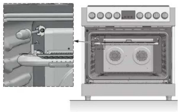 Fulgor Milano FSRC 3606 GG ED 2F X - Replace injector on (oven grill burner) - 4