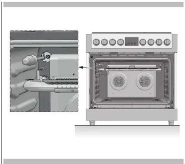 Fulgor Milano FSRC 3606 GG ED 2F X - Remplacer l'injecteur allumé (brûleur du grill du four) - 2