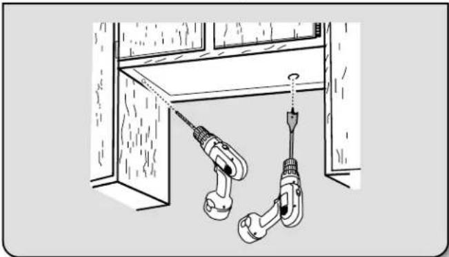 KITCHENAID WVU31UC6FB - Perçage des ouvertures des câbles électriques - 1