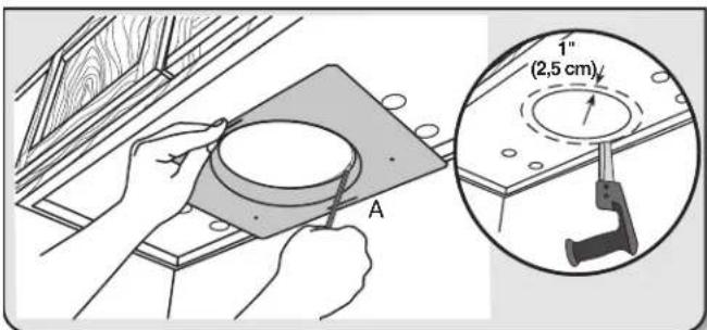 KITCHENAID WVU31UC6FB - Marquage et découpage de l'ouverture d'évacuation - 2