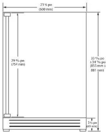VIKING VURE524GSS - DIMENSIONS DU PRODUIT - 4