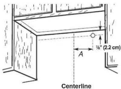 76" (2.2 cm) A Centerline