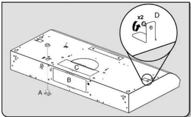 KITCHENAID WVU11UV0FW - Préparation des conduits d'évacuation et des pattes de montage de la hotte - 1