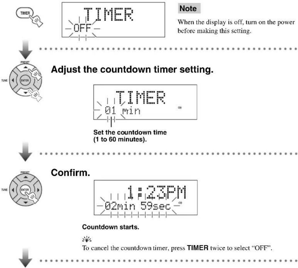 YAMAHA TSX100 - ■Setting the countdown timer - 1