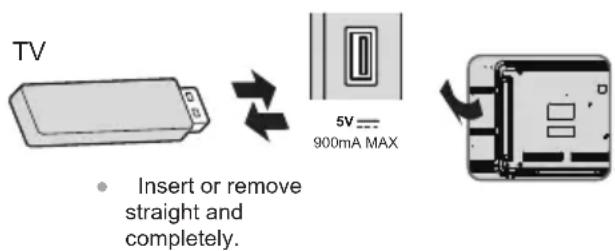 PANASONIC TX32LS500E - Inserting / Removing the USB Flash Memory - 1