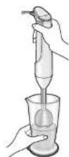 PANASONIC MXS101W - Confirm that rotation has stopped, then remove blender from container. - 2