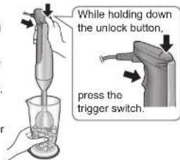 While holding down the unlock button. press the trigger switch.