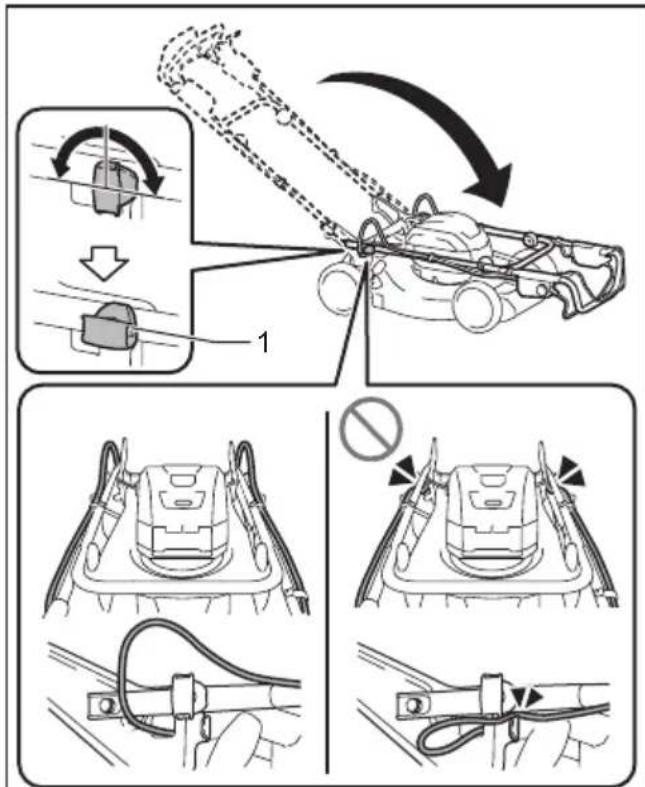 Diagram illustrating how to tie a car tire with cable harness, showing step-by-step assembly and disassembly instructions.