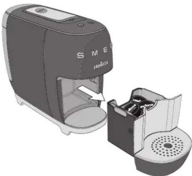 SMEG Lavazza A Modo Mio - LIMPIEZA DEL CAJÓN DE RECOGIDA DE CÁPSULAS USADAS Y CAJÓN DE RECOGIDA DE GOTAS - 1