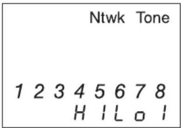 Ntwk Tone 1 2 3 4 5 6 7 8 H I L O I