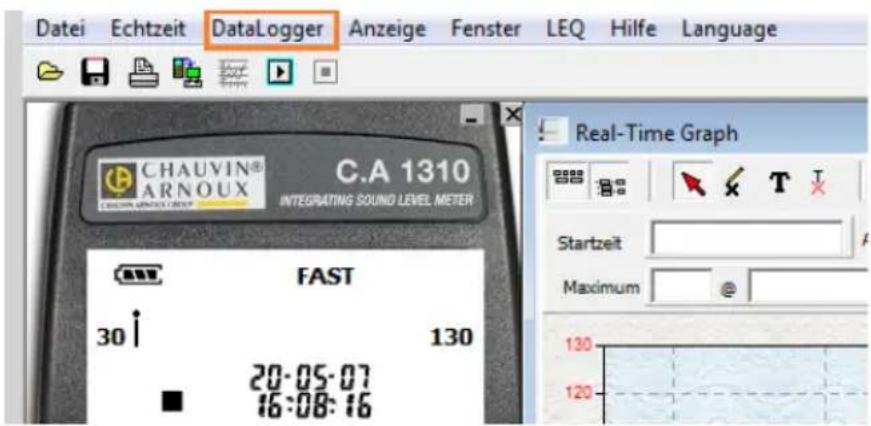 CHAUVIN ARNOUX C.A 1310 - Wie werden die in Echtzeit erfassten Daten in einer Datei gespeichert? - 2