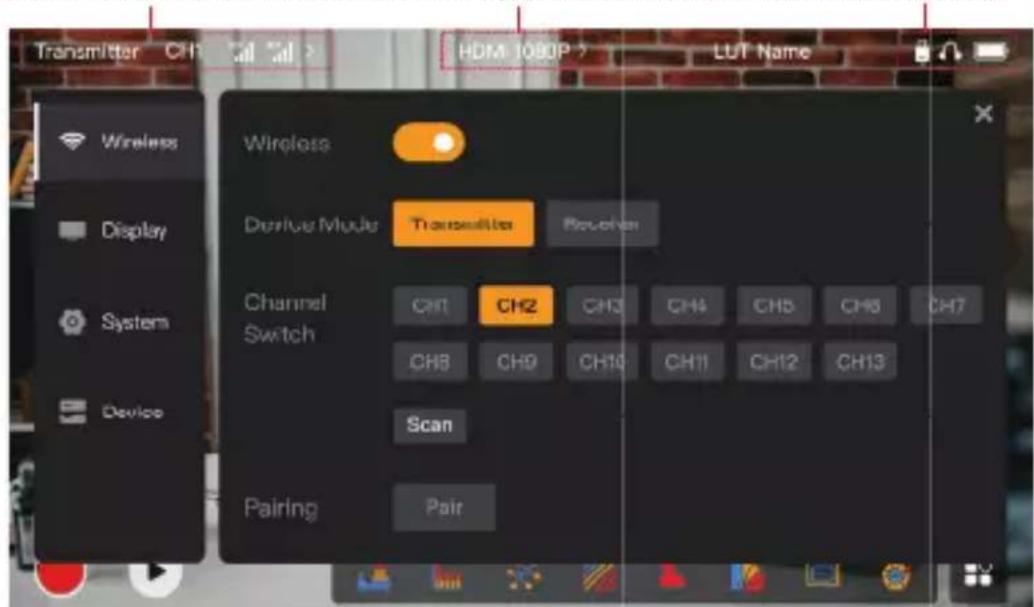Hollyland Mars M1 - Settings Interfaces - 1