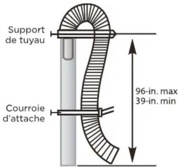Support de tuyau Courroie d'attache 96-in. max 39-in. min