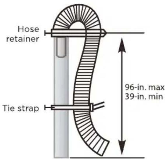 Hose retainer 96-in. max 39-in. min Tie strap