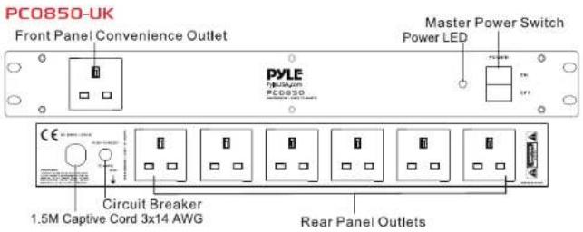 Pyle PDBC70 - ÖN VE ARKA PANEL ÖZELLİKLERİ: PC0850UK - PC0850EU - 1