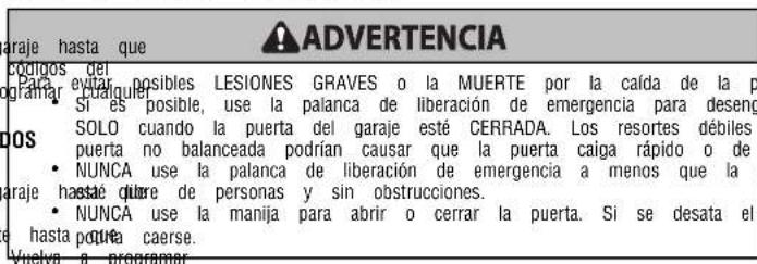 LIFT-MASTER 83650267 - Abrir la puerta manualmente - 1