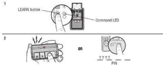 LIFT-MASTER 83650267 - TO ADD, REPROGRAM, OR CHANGE A REMOTE CONTROL/KEYLESS ENTRY THE PUSH BUTTON DOOR CONTROL - MODEL 882LMW - 1
