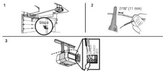 LIFT-MASTER 83650267 - Conecte el control de la puerta al abrepuertas de 3garque las etiquetas de advertencia - 1
