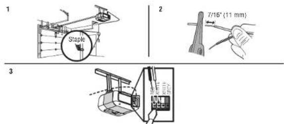 LIFT-MASTER 83650267 - Wire the Door Control to the Garage Door Opener 3 Attach the Warning Labels - 1
