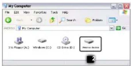 My Computer File Edit View Favorites Tools Help Add: Search Folders Add: My Computer 31% Floppy (A:) Windows (C:) CD Drive (D:) Remove a device 2