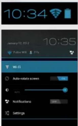 10:34 January 12, 2012 10:35 Pulse Wi-Fi 31% Wi-Fi Auto-rotate screen OK OK Notifications OUT Settings