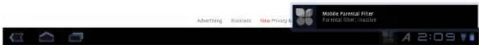 Advertising Business New Privacy Mobile Parental Filter Parental Filter: Inactive A 2:09