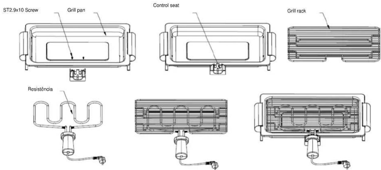 Jocel JGR011565 - ASSEMBLE THE GRILL AS THE CHART - 1