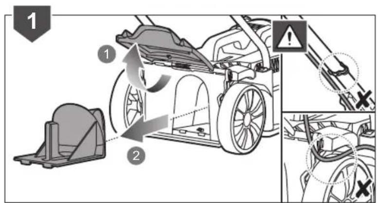 Diagram illustrating vehicle wheel assembly and safety warning, showing components like lift, gear shift, and warning symbols