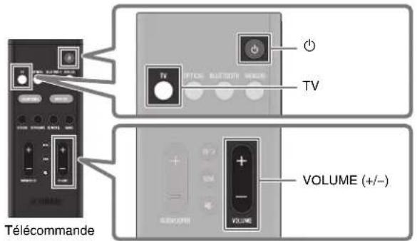 Télécommande TV VOLUME (+/-)