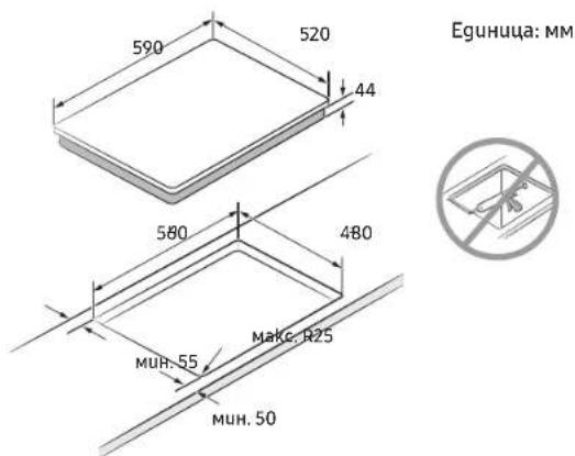 SAMSUNG NZ63B6058KK - Инсталиране на плочата - 2