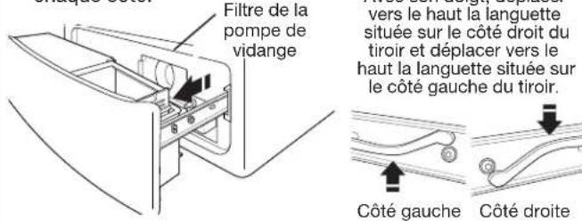 WHIRLPOOL WFW8620HW - Nettoyage du filtre de la POMPE de vidange / vidange de l'eau résiduelle (sur certains modèles) - 1