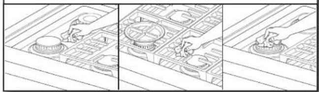 KITCHENAID KFGC506JYP - Wipe off cooktop, grates, and caps. - 1