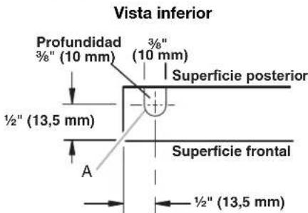 KITCHENAID KUWR214KPA - Orificios de la bisagra de la puerta - 3